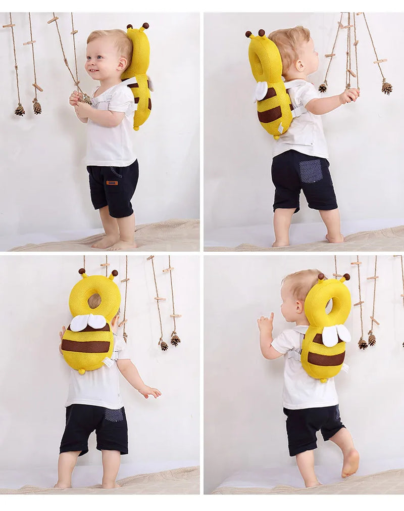 Head Back Protector Baby Protect Pillow Learn Walk Headgear Prevent Injured Safety Pad Prevention Fall Cartoon Bee Kids Pillows