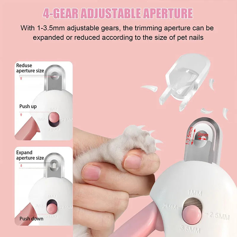 Pet Cat Dog Nail Clipper Cutter Adjustable Hole with Nail File to Avoid Excessive Cutting Professional Grooming Tool