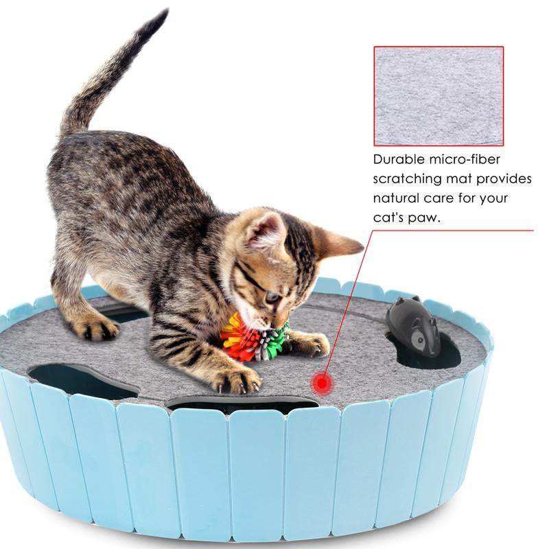Pawaboo 4 Holes Whack-A-Mole Electric Cat Toy, Interactive Cat Toy with Running Mouse, Pop and Play Hide Seek Cat Toy,Pet Supplies