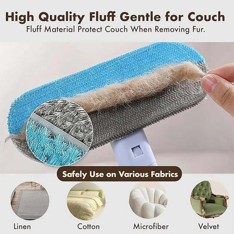 4-in-1 Reusable Pet Hair Remover Brush – Long Handle, Lint-Free Sofa & Car