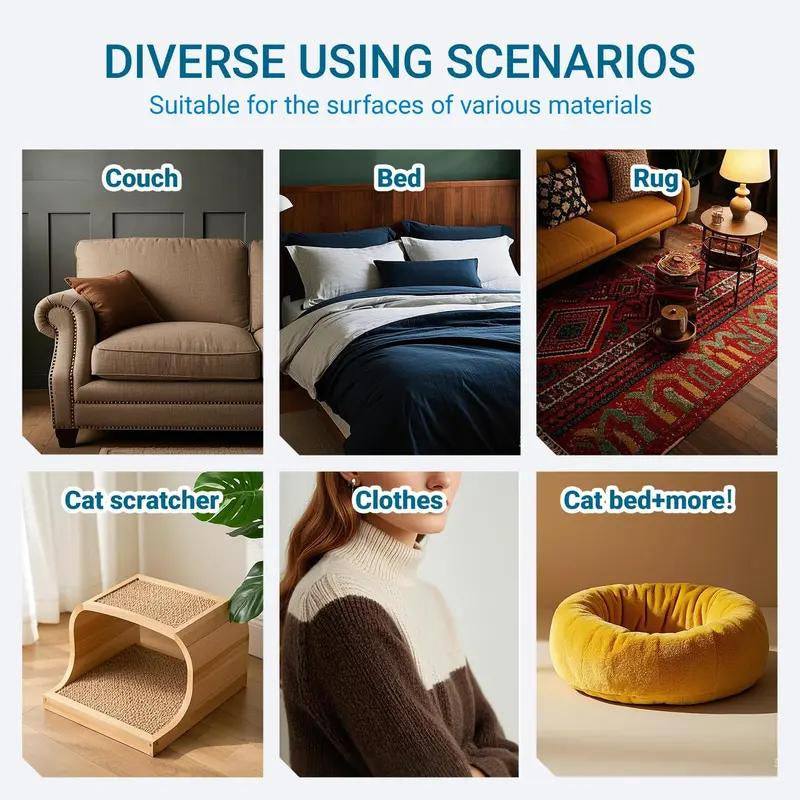 4-in-1 Reusable Pet Hair Remover Brush – Long Handle, Lint-Free Sofa & Car