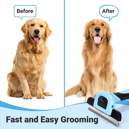 Pet Grooming Brush, Deshedding Tool for Dogs & Cats, Effectively Reduces Shedding by up to 95% for Short Medium and Long Pet Hair