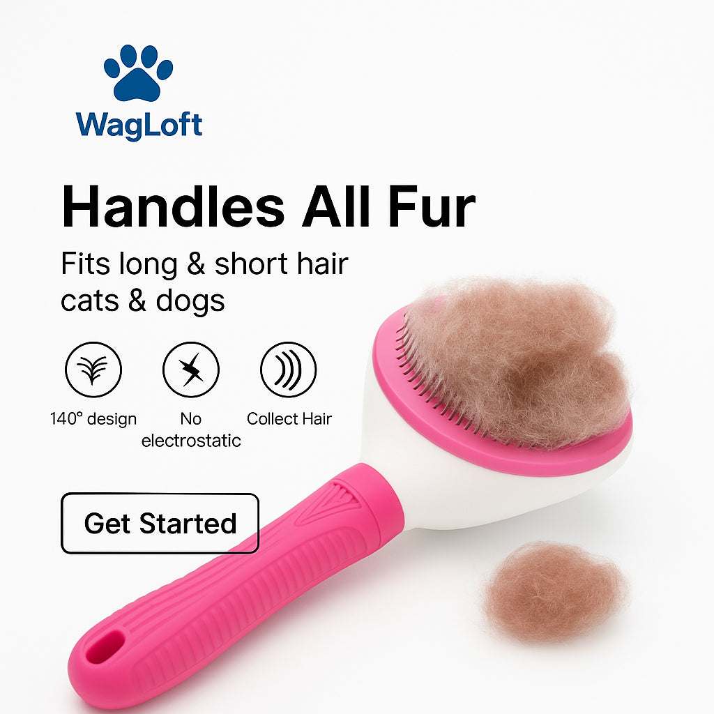 Self-Cleaning Pet Hair Remover Slicker Brush for Dogs & Cats - Deshedding Grooming Comb