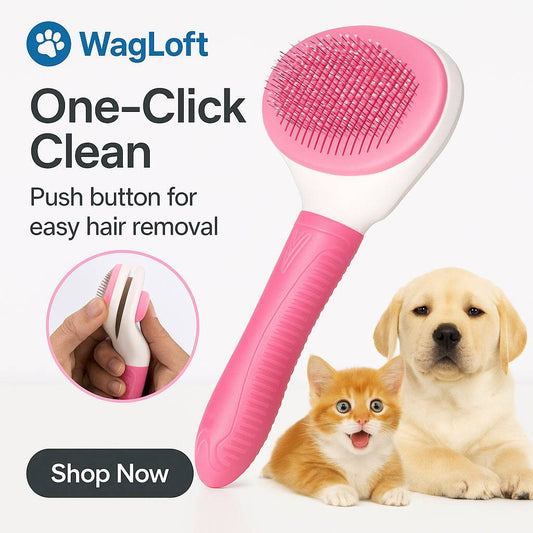 Self-Cleaning Pet Hair Remover Slicker Brush for Dogs & Cats - Deshedding Grooming Comb
