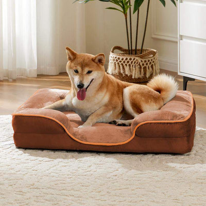 【Deal】Orthopedic Dog Bed, Memory Foam Pet Bed for Medium Dogs with Washable Removable Cover Non-Slip Base Waterproof Liner Egg Crate Foam