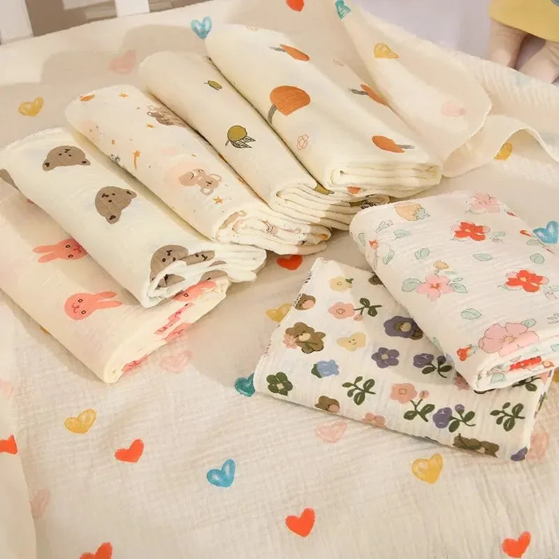 80X80Cm Baby Receive Blanket for Newborn Cotton Muslin Swaddle Blanket Bedding Infant Bath Towel Baby Items Mother Kids