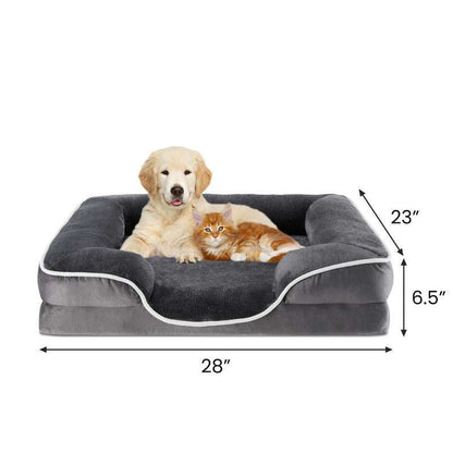 【Deal】Orthopedic Dog Bed, Memory Foam Pet Bed for Medium Dogs with Washable Removable Cover Non-Slip Base Waterproof Liner Egg Crate Foam