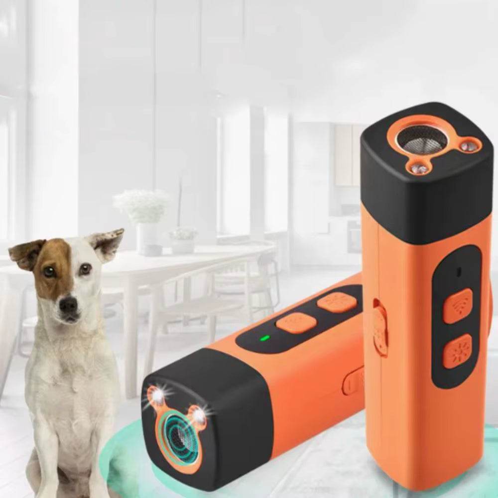 Rechargeable Ultrasonic Dog Repeller – Anti-Barking Trainer with LED..