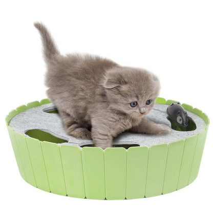 Pawaboo 4 Holes Whack-A-Mole Electric Cat Toy, Interactive Cat Toy with Running Mouse, Pop and Play Hide Seek Cat Toy,Pet Supplies