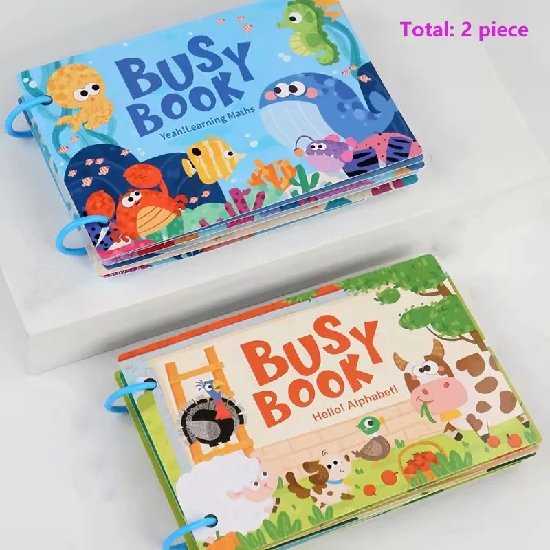 Montessori Baby Busy Book My First Quiet Book Paste Early Learning Education Toy Children Toy Matching Game for Babies 2 3 Years