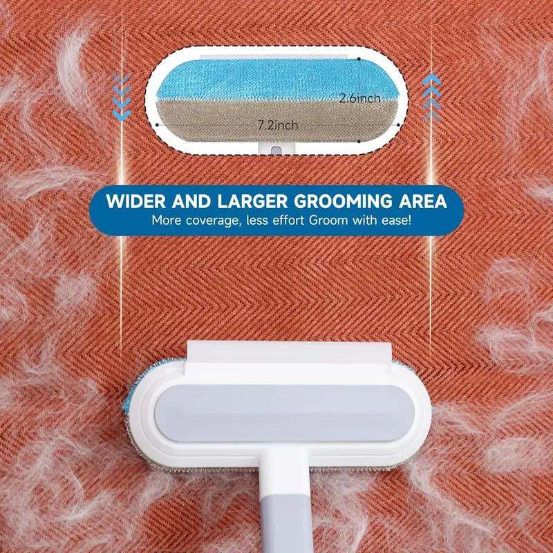 4-in-1 Reusable Pet Hair Remover Brush – Long Handle, Lint-Free Sofa & Car