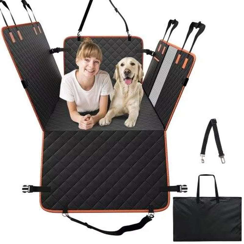 Waterproof large dog car seat cover with sturdy honeycomb board and breathable mesh for SUVs