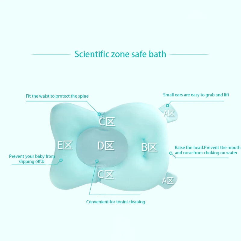 Newborn Baby Toddler Infant Soft Seat Pad Tub Bath Floating Air Cushion Pillow Mat Bathing Cushion Shower Bed Food Grade Foam