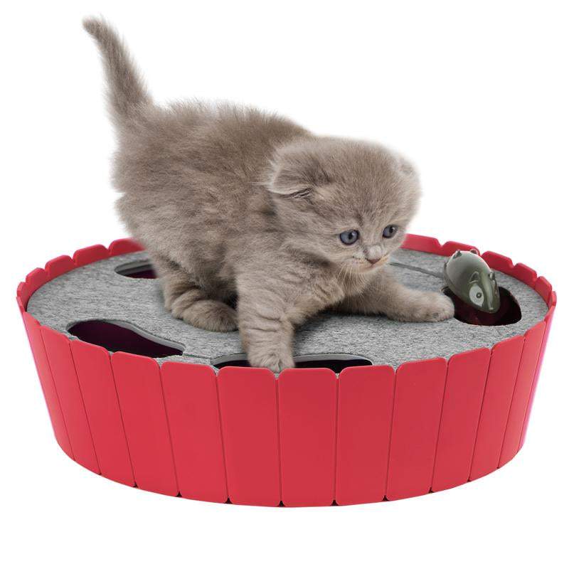 Pawaboo 4 Holes Whack-A-Mole Electric Cat Toy, Interactive Cat Toy with Running Mouse, Pop and Play Hide Seek Cat Toy,Pet Supplies