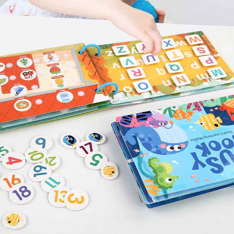 Montessori Baby Busy Book My First Quiet Book Paste Early Learning Education Toy Children Toy Matching Game for Babies 2 3 Years