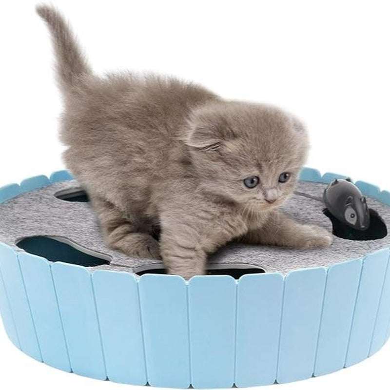 Pawaboo 4 Holes Whack-A-Mole Electric Cat Toy, Interactive Cat Toy with Running Mouse, Pop and Play Hide Seek Cat Toy,Pet Supplies