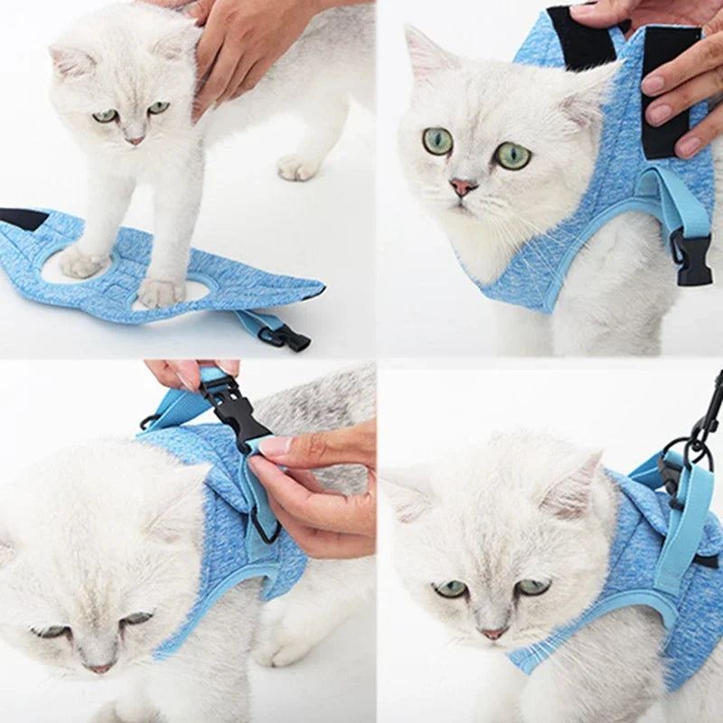 Cat Harness and Leash for Walking Escape Proof Soft Adjustable Vest Harnesses for Cats Easy Control Breathable Lightweight