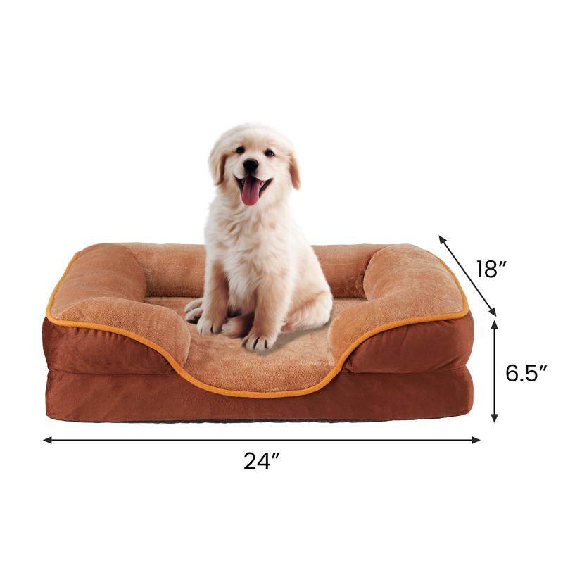 【Deal】Orthopedic Dog Bed, Memory Foam Pet Bed for Medium Dogs with Washable Removable Cover Non-Slip Base Waterproof Liner Egg Crate Foam