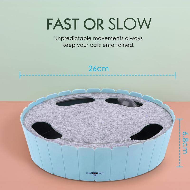 Pawaboo 4 Holes Whack-A-Mole Electric Cat Toy, Interactive Cat Toy with Running Mouse, Pop and Play Hide Seek Cat Toy,Pet Supplies