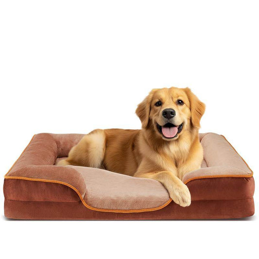 Orthopedic memory foam dog bed with plush, supportive cushioning for medium dogs