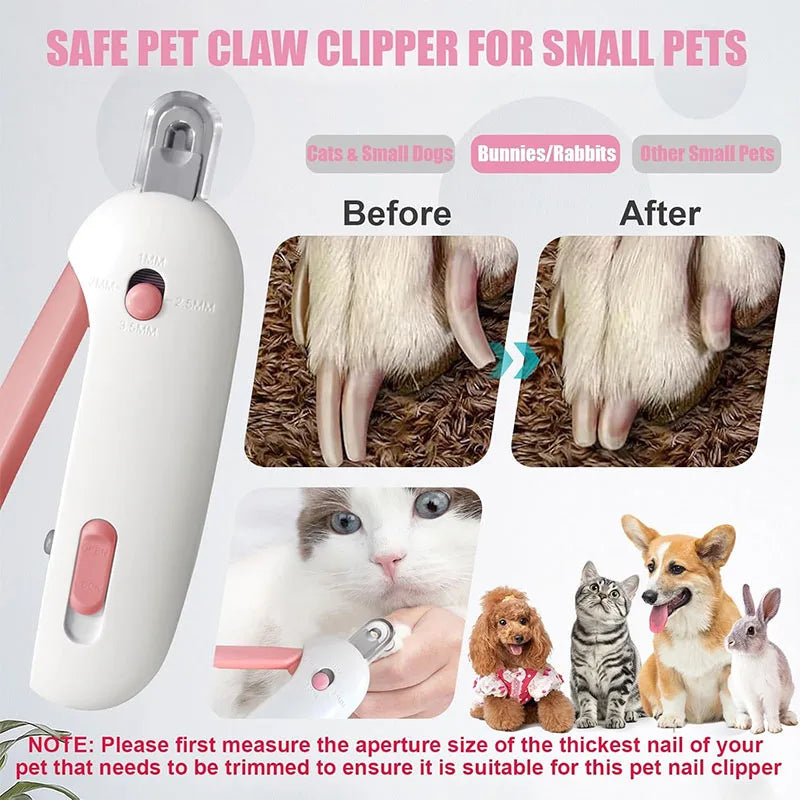 Pet Cat Dog Nail Clipper Cutter Adjustable Hole with Nail File to Avoid Excessive Cutting Professional Grooming Tool